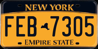 NY license plate FEB7305