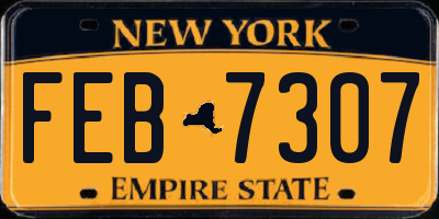 NY license plate FEB7307