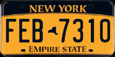 NY license plate FEB7310