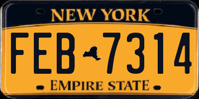 NY license plate FEB7314