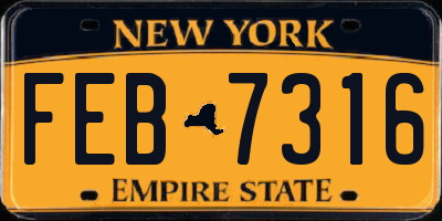 NY license plate FEB7316