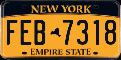 NY license plate FEB7318