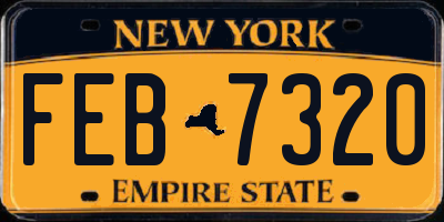 NY license plate FEB7320