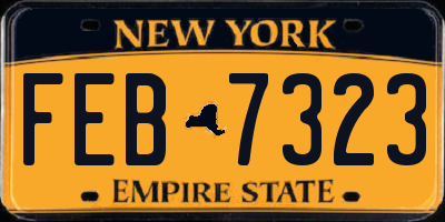 NY license plate FEB7323