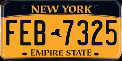 NY license plate FEB7325