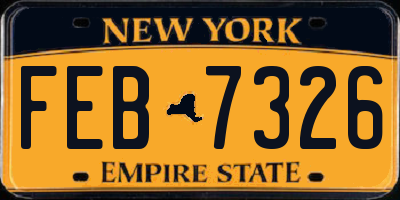 NY license plate FEB7326