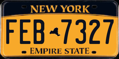 NY license plate FEB7327