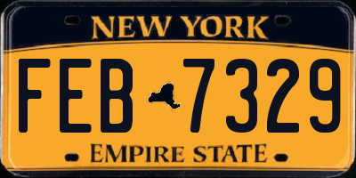 NY license plate FEB7329