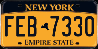 NY license plate FEB7330