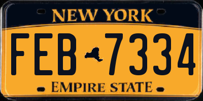 NY license plate FEB7334