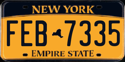 NY license plate FEB7335