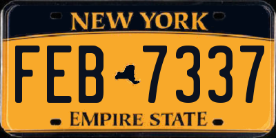 NY license plate FEB7337