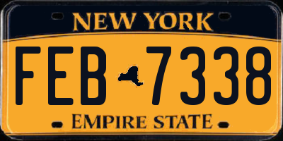 NY license plate FEB7338