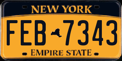 NY license plate FEB7343