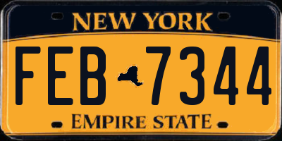 NY license plate FEB7344