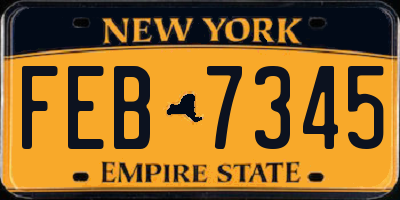 NY license plate FEB7345
