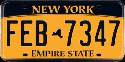 NY license plate FEB7347
