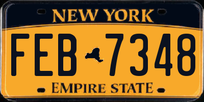 NY license plate FEB7348