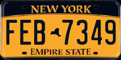 NY license plate FEB7349
