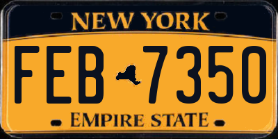 NY license plate FEB7350