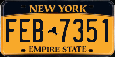 NY license plate FEB7351