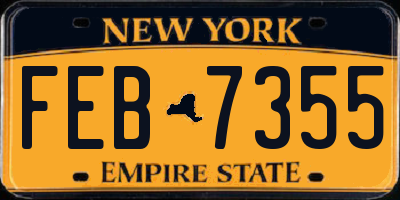 NY license plate FEB7355