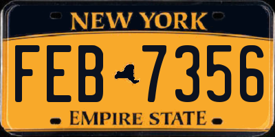 NY license plate FEB7356