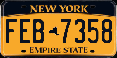 NY license plate FEB7358