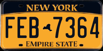 NY license plate FEB7364