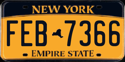 NY license plate FEB7366