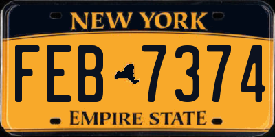 NY license plate FEB7374