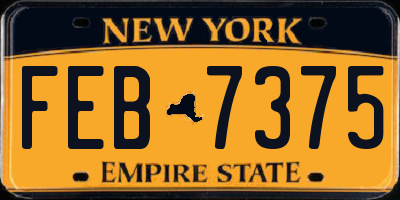 NY license plate FEB7375
