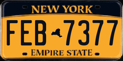 NY license plate FEB7377