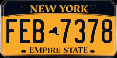 NY license plate FEB7378