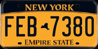 NY license plate FEB7380