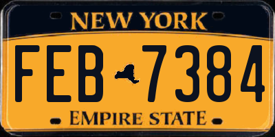 NY license plate FEB7384