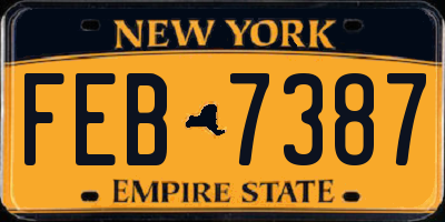 NY license plate FEB7387