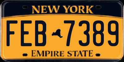 NY license plate FEB7389