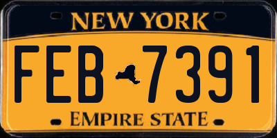 NY license plate FEB7391
