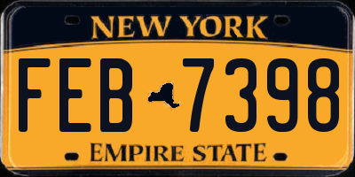 NY license plate FEB7398