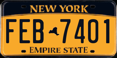 NY license plate FEB7401
