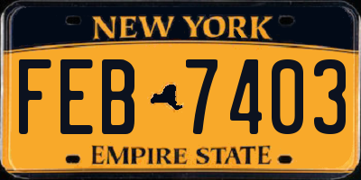 NY license plate FEB7403