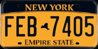 NY license plate FEB7405