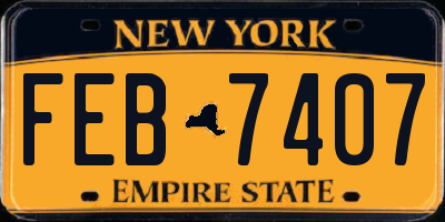 NY license plate FEB7407