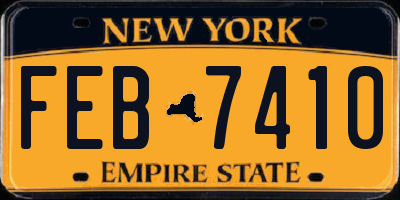 NY license plate FEB7410