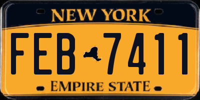 NY license plate FEB7411