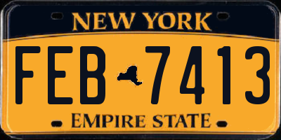 NY license plate FEB7413