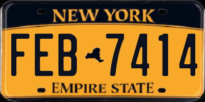 NY license plate FEB7414