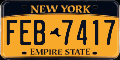 NY license plate FEB7417