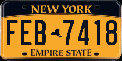 NY license plate FEB7418